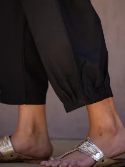 Raya Black Cotton Pants