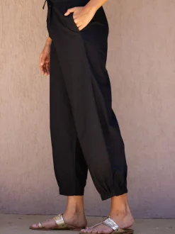 Raya Black Cotton Pants