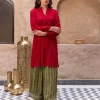 Red Pintuck Kurta