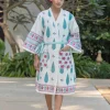 RimJhim Block Printed Cotton Bath Robe