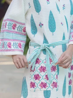 RimJhim Block Printed Cotton Bath Robe