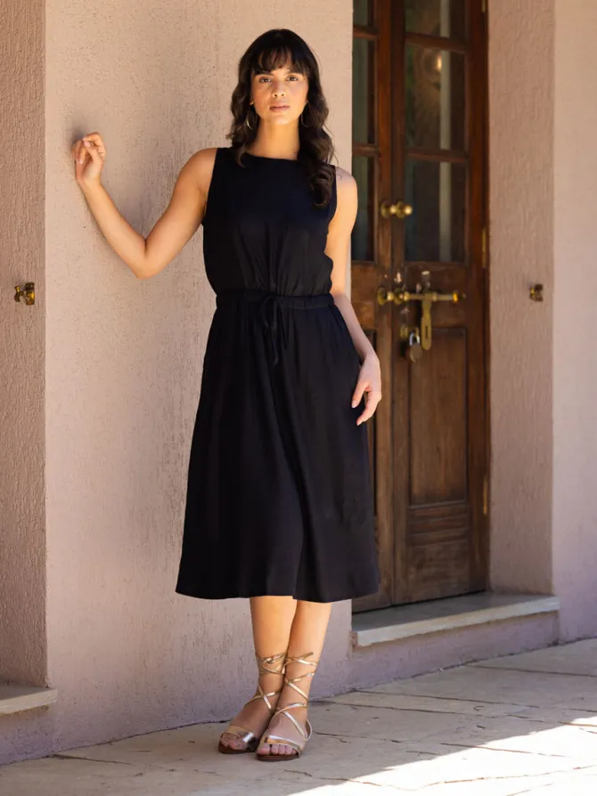 Rita Black Sleeveless Dress