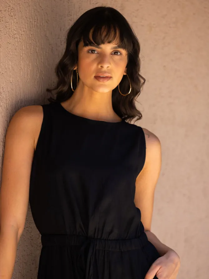Rita Black Sleeveless Dress