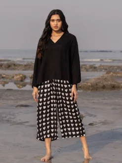 Rooh Solid Black Co-ord Set of 2