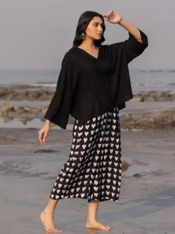 Rooh Solid Black Co-ord Set of 2
