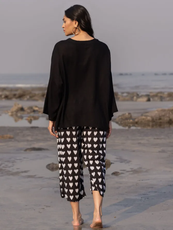 Rooh Solid Black Co-ord Set of 2