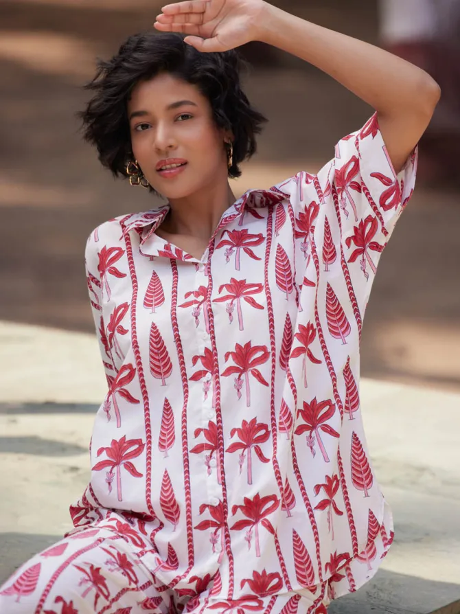 Rosa Hand Block Printed Cotton Shirt