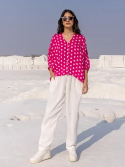 Rose Pink Modal Kaftan Top - Comfort Fit