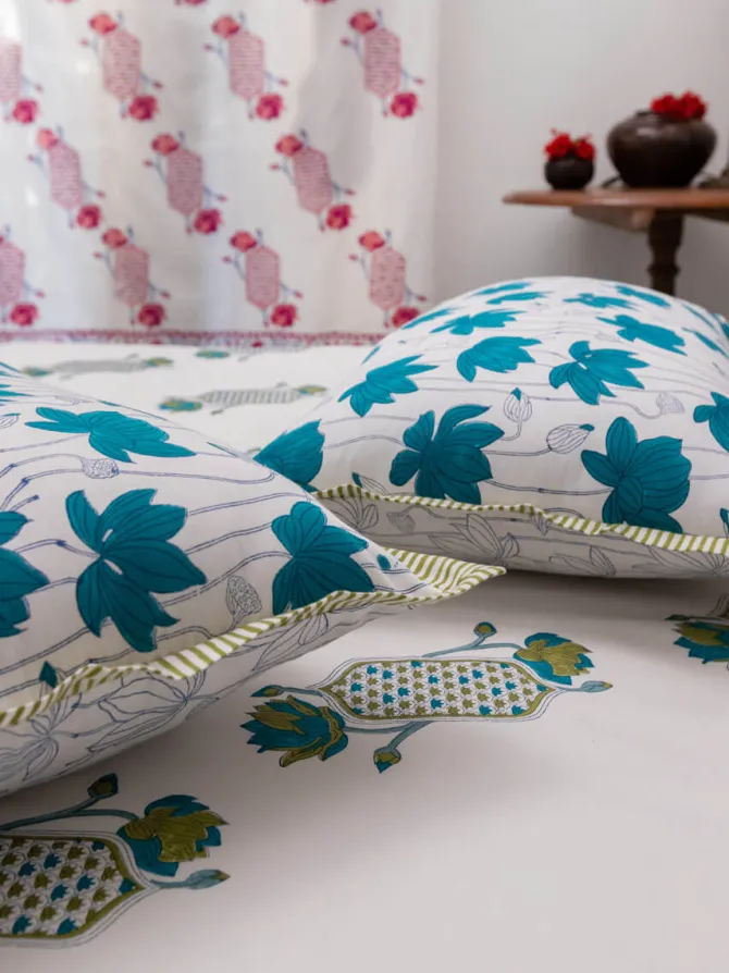 Saagar Hand Block Printed Cotton Bed Sheet