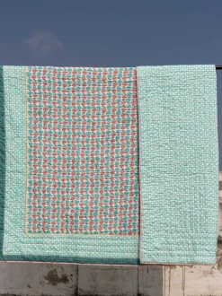 Sacred Lotus Block Printed Cotton Quilt