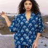 Safar Indigo Kaftan Top - Comfort Fit