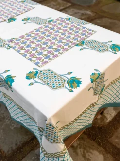 Sagar Block Printed Cotton Table Cover
