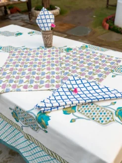 Sagar Block Printed Cotton Table Cover