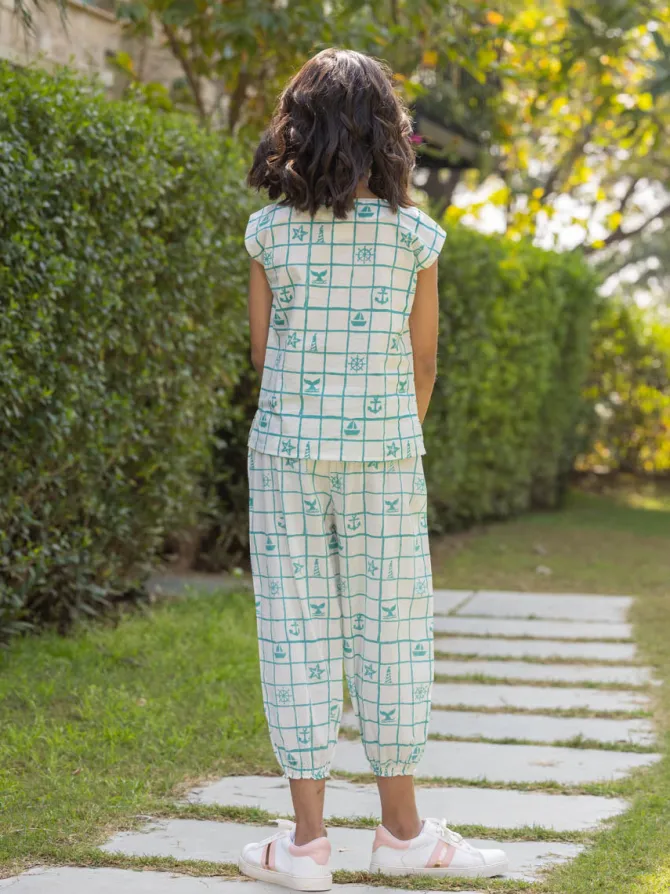 Sail Away Organic Cotton Block Printed Co-ord Set