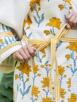 Sangeet Luxury Block Printed Cotton Bath Robe
