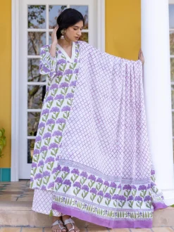 Saumya Block Printed Mulmul Dupatta