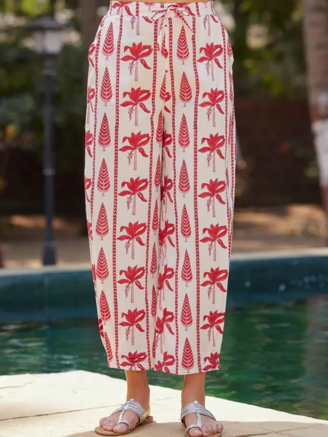 Scala Cotton Pleated Pants
