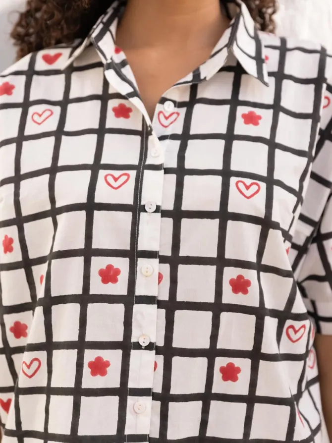 Scarlette Hand Block Printed Cotton Shirt