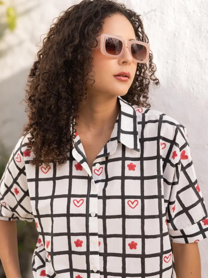Scarlette Hand Block Printed Cotton Shirt