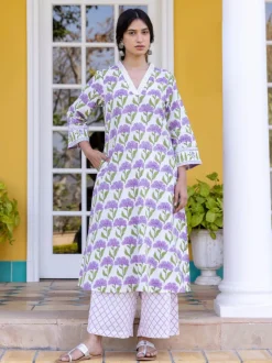 Set of 3 - Aarohi Cotton Kurta, Palazzo and Dupatta