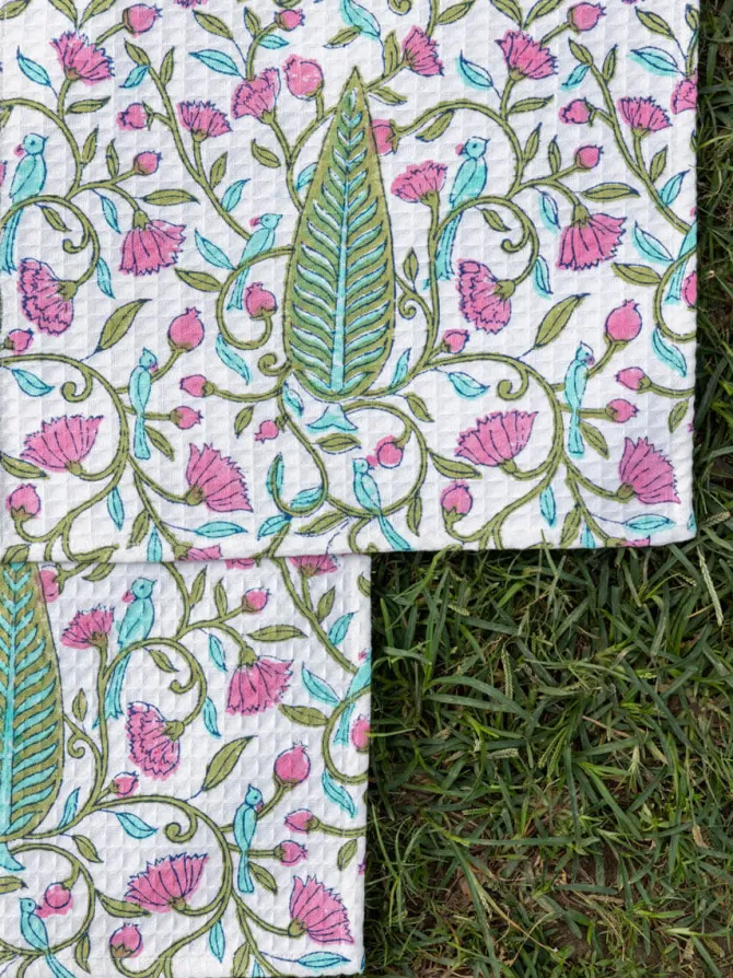Set of 2 - Aayat Waffle Cotton Face Towel