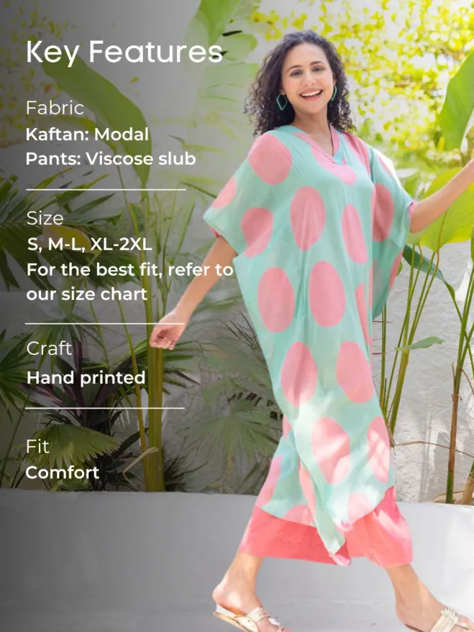 Set of 2 - Abigail Kaftan Kurta and Palazzo Pants