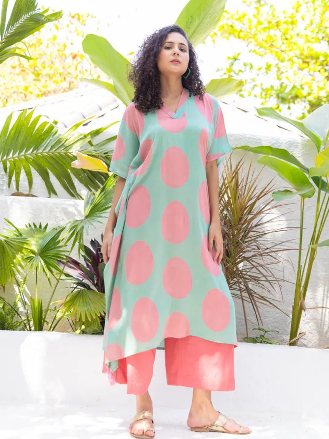 Set of 2 - Abigail Kaftan Kurta and Palazzo Pants