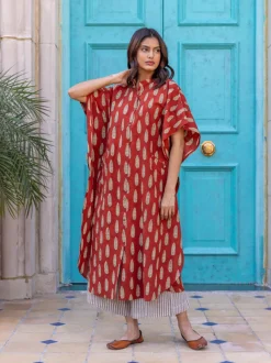 Set of 2 - Ananta Cotton Kaftan Shirt Dress and Palazzo
