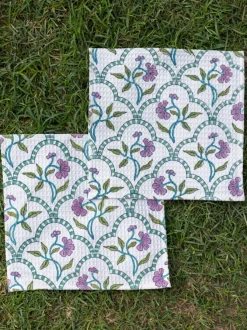 Set of 2 - Anokhi Block Printed Cotton Face Towel