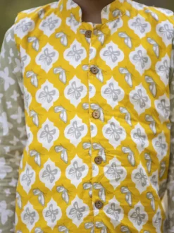 Set of 3 - Arjun Organic Cotton Long Kurta with Jacket