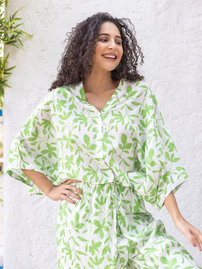 Set of 2 - Asahi Poncho Top & Wrap-Around Palazzo Pants