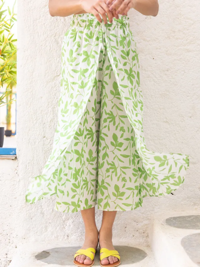 Set of 2 - Asahi Poncho Top & Wrap-Around Palazzo Pants