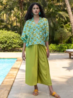 Set of 2 - Bali Kaftan Top and Wrap-Around Pants