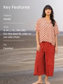 Set of 2 - Bandagi Modal Shirt Top & Wraparound Pants