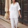 Set of 2 - Beverly Sequined White Shirt and Trousers