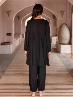 Set of 2 - Black Asymmetrical Top and Lantern Pants