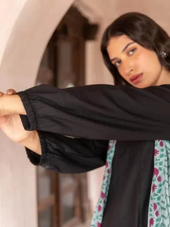 Set of 2 - Black Asymmetrical Top and Lantern Pants