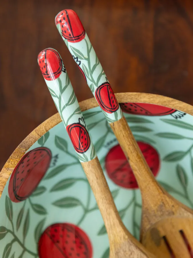 Set of 3 - Chambal Salad Bowl With Serving Spoons
