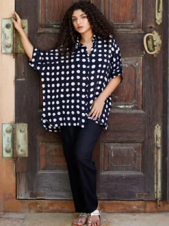 Set of 2 - December Black Polka Shirt and Trouser Set
