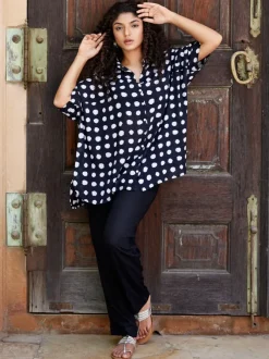 Set of 2 - December Black Polka Shirt and Trouser Set