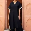 Set of 2 - Deewani Sequined Kaftan Kurta and Palazzo