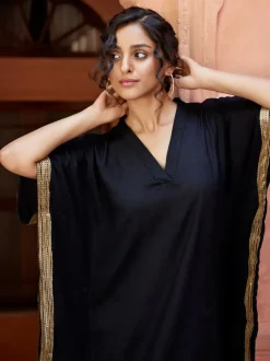 Set of 2 - Deewani Sequined Kaftan Kurta and Palazzo