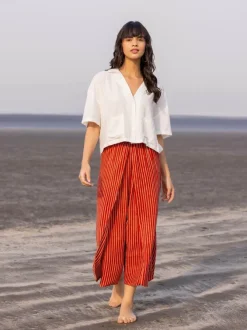 Set of 2 - Dharna Shirt Top and Wrap-Around Palazzo Pants