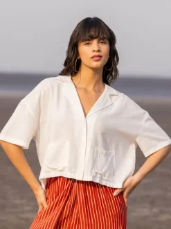 Set of 2 - Dharna Shirt Top and Wrap-Around Palazzo Pants