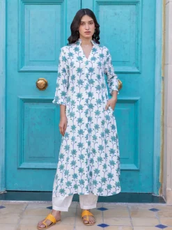 Set of 2 - Dhwani Block Printed Kurta and Lantern Pants
