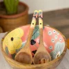 Set of 3 - Flower Melody Salad Bowl With Serving Spoons