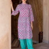 Set of 2 - Gayatri Block Printed Kurta and Lantern Pants