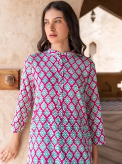 Set of 2 - Gayatri Block Printed Kurta and Lantern Pants