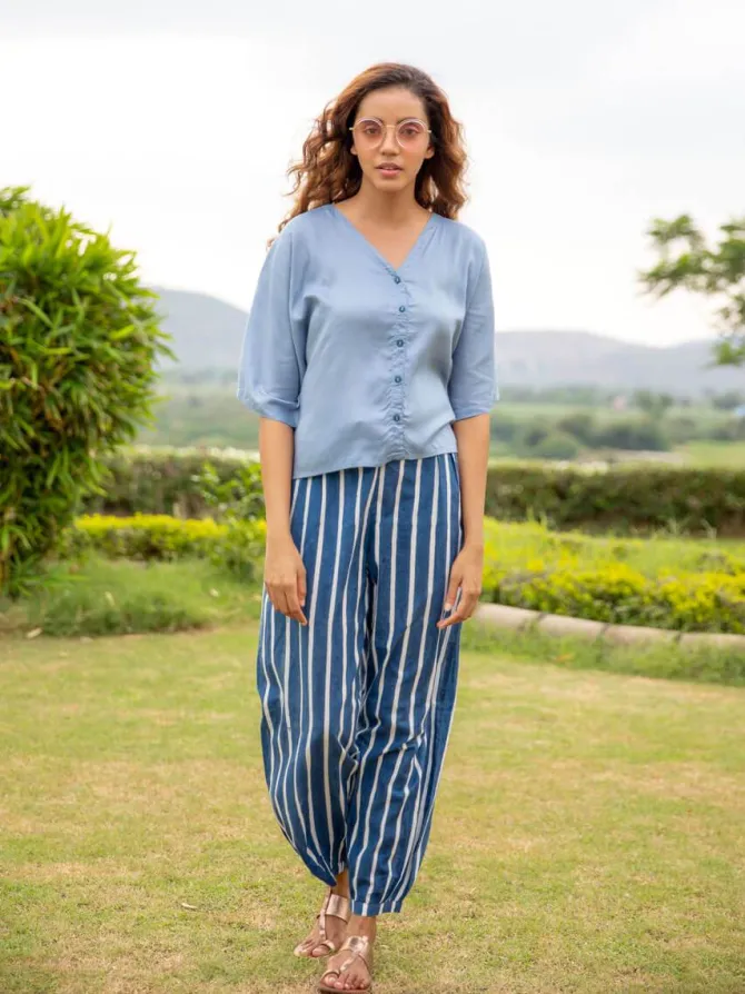 Set of 2 - Grey Matter Modal Short Top & Lantern Pants Set