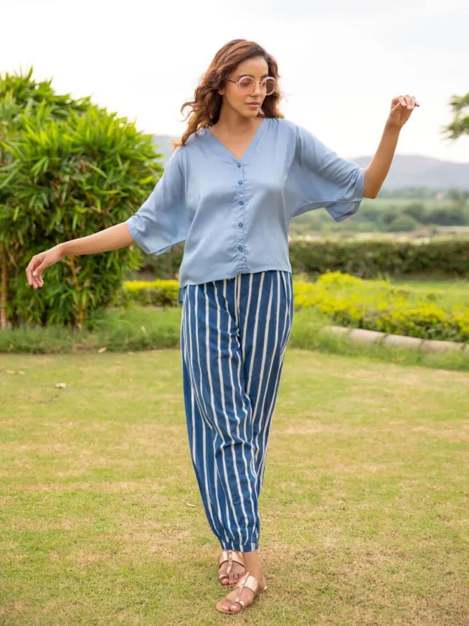 Set of 2 - Grey Matter Modal Short Top & Lantern Pants Set